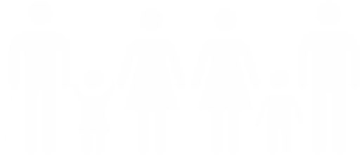 1. Ingen fattigdom. Sex människor står på rad. Fyra är vuxna, två är barn. Tre har byxor och tre har klänning. En vuxen håller i en vit käpp.